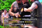 Injured Marine Holds Salute For 3 Hours, Then Bikers Suddenly Appear & Do The Unthinkable! (VIDEO)